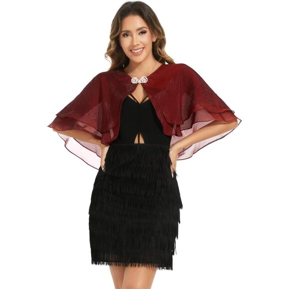 Women's Sheer Tencel Shawls and Wraps Ruby - Picture 2 of 6